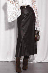 fusta midi chocolate glow