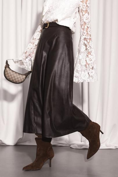 fusta midi chocolate glow