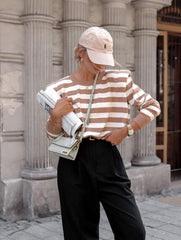 bluza-dama-in-dungi-alb-cu-bej