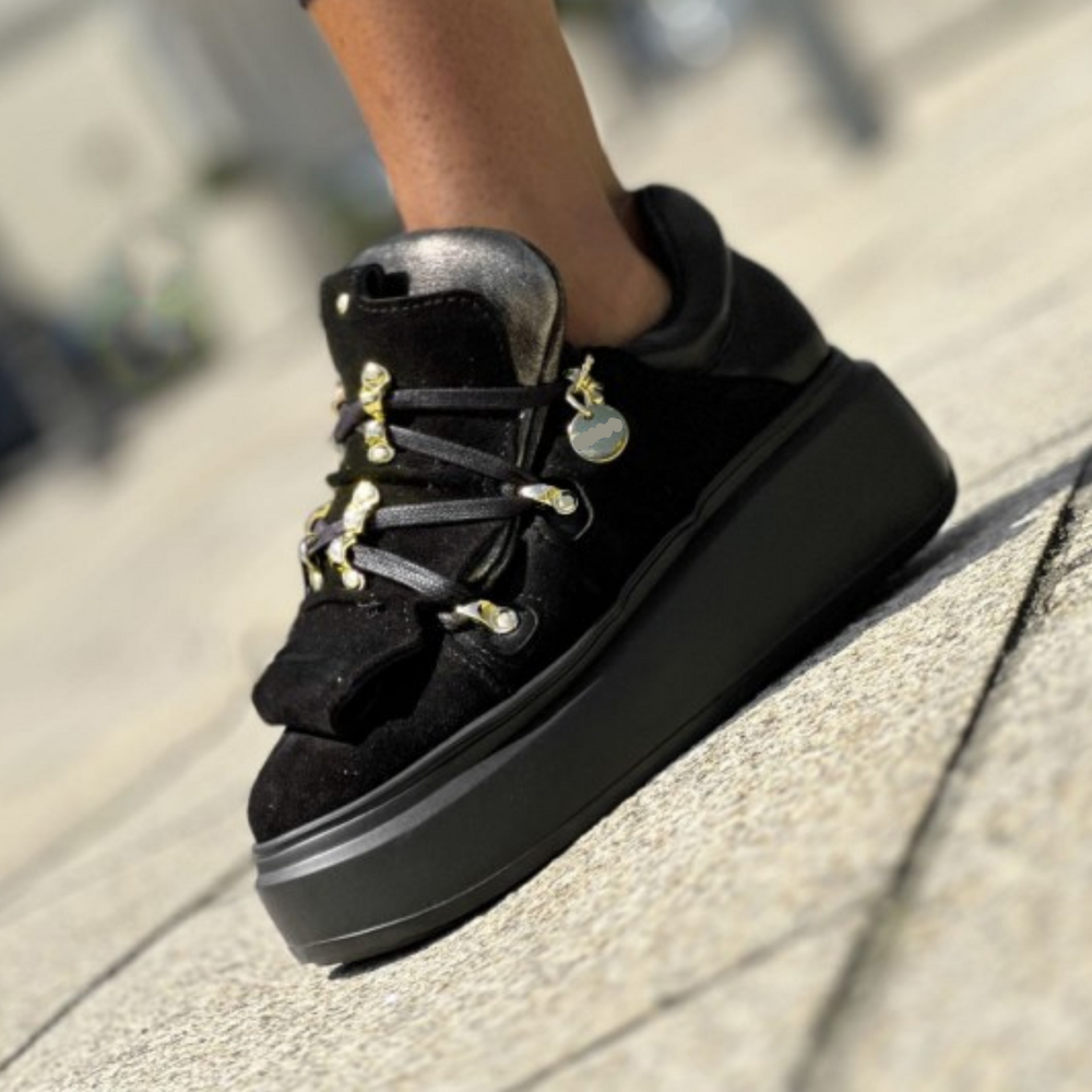 Sneakers din piele naturala neagra Emily - mauri.ro (1)