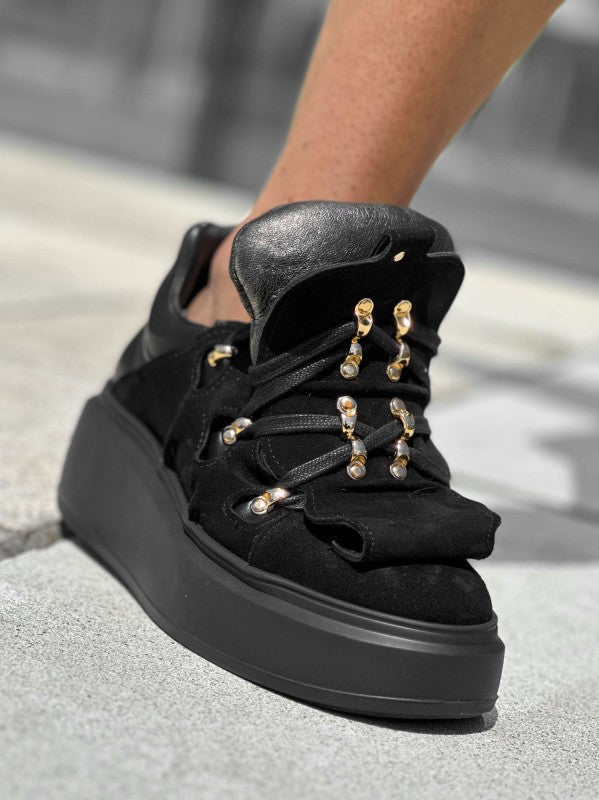 Sneakers din piele naturala neagra Emily - mauri.ro (3)