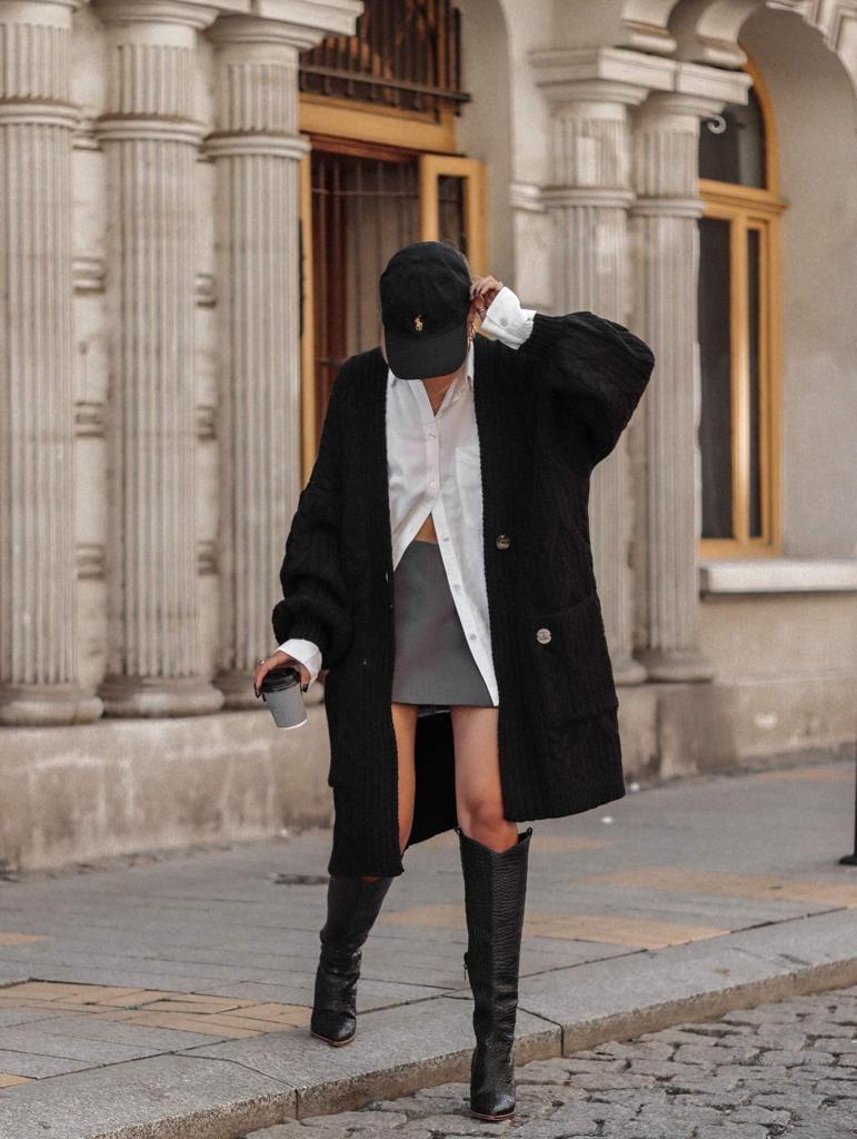 cardigan-dama-crosetat-roz-negru