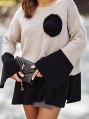 bluza-dama-cu-maneci-evazate-si-floare-decorativa (3)