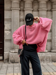 bluza-dama-roz-cu-gat-subtil-si-maneci-umflate