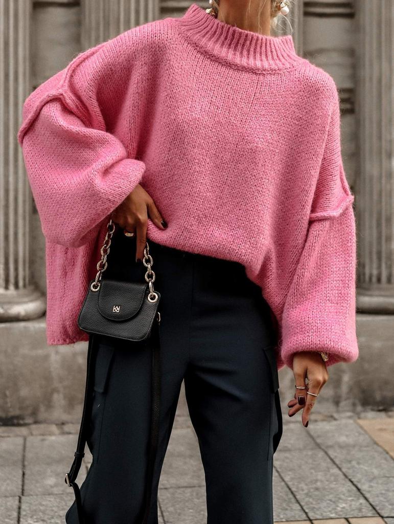 bluza-dama-roz-cu-gat-subtil-si-maneci-umflate (2)