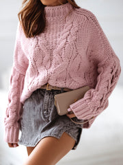 Bluza dama roz pudra cu guler impletita - mauri.ro (3)