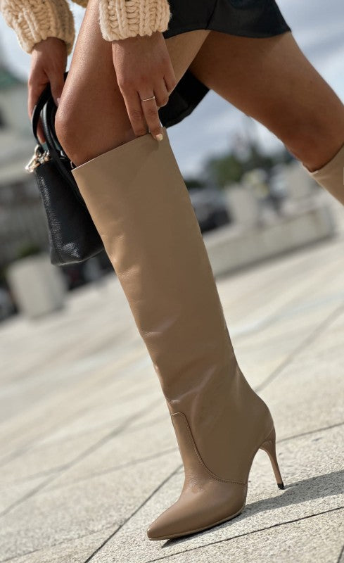 Cizme dama cu toc camel BLANCHE - mauri.ro (3)