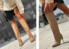 Cizme dama cu toc camel BLANCHE - mauri.ro (2)