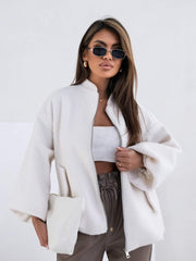 jacheta-dama-alba-oversized-cu-fermoar