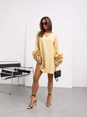 Rochie-dama-eleganta-aurie-cu-volane-tip-glob (2)