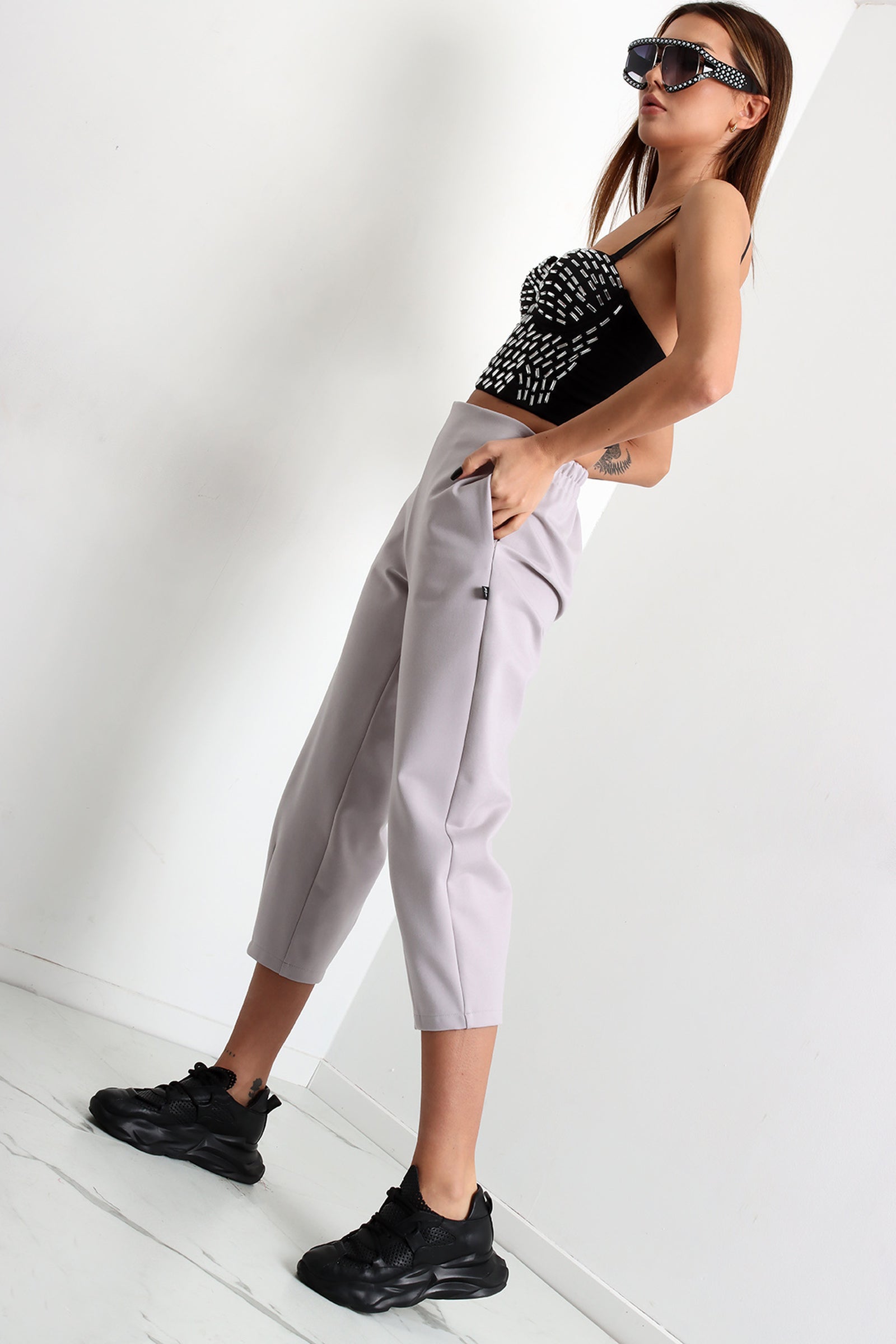 pantaloni-dama-gri-little-rush