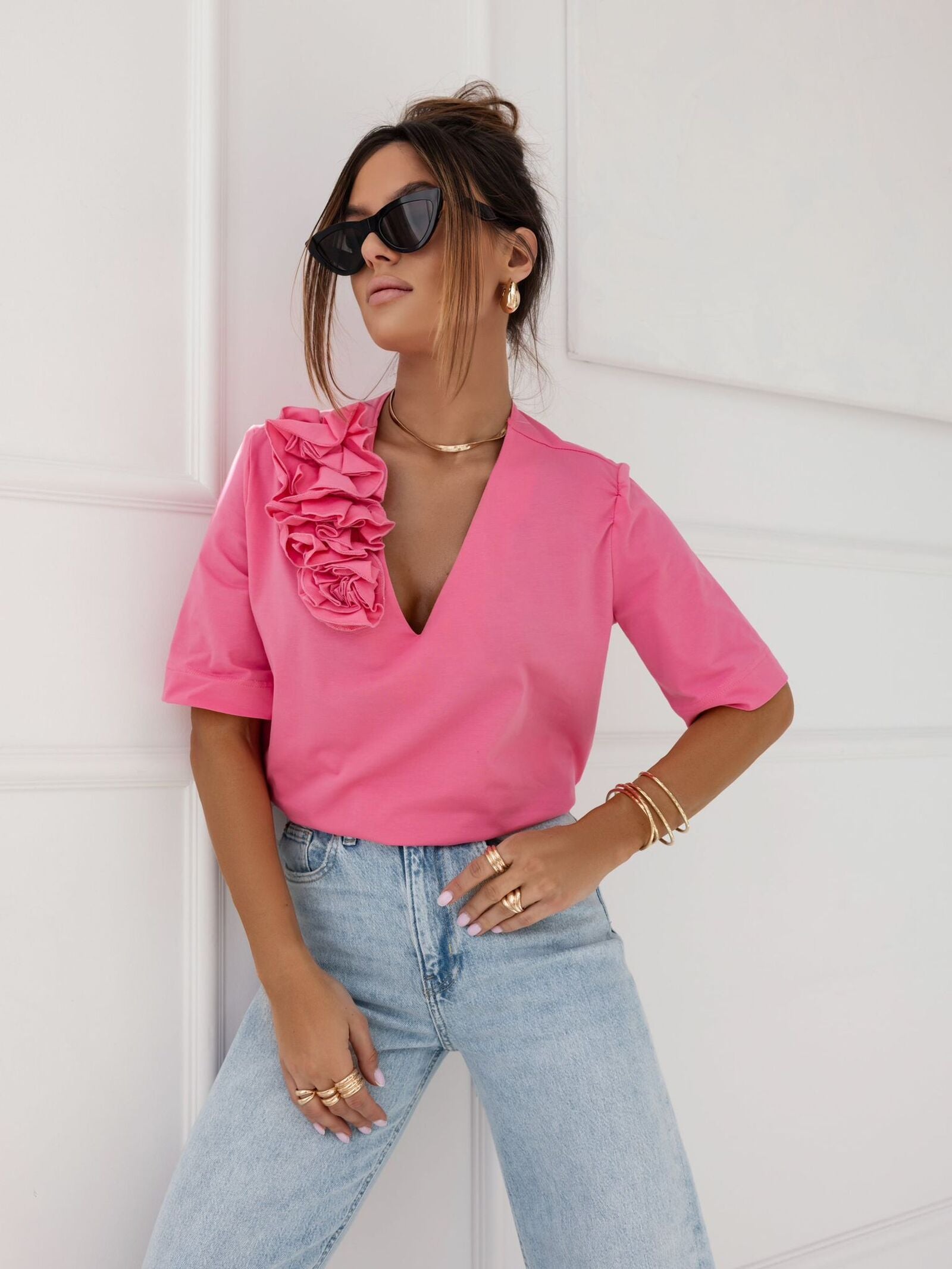 Tricou-cu-decolteu-in-V-roz-Edward (3)