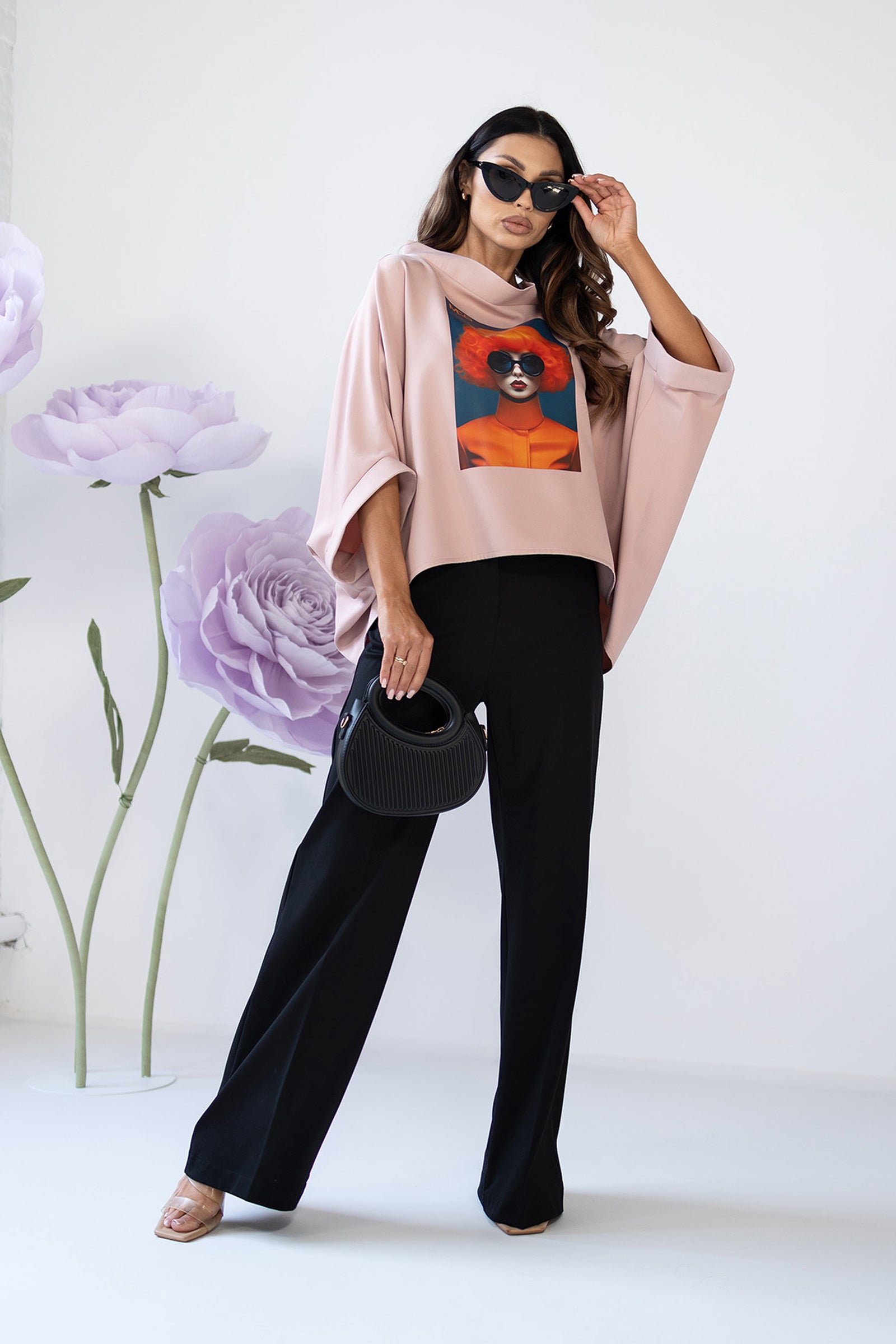 Bluza-cu-maneci-scurte-powder-pink-Cat