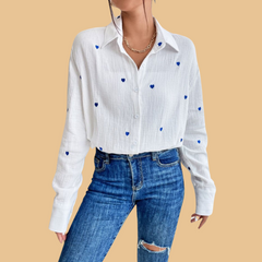 Camasa-dama-alba-cu-inimi-albastre-Tanya (2)