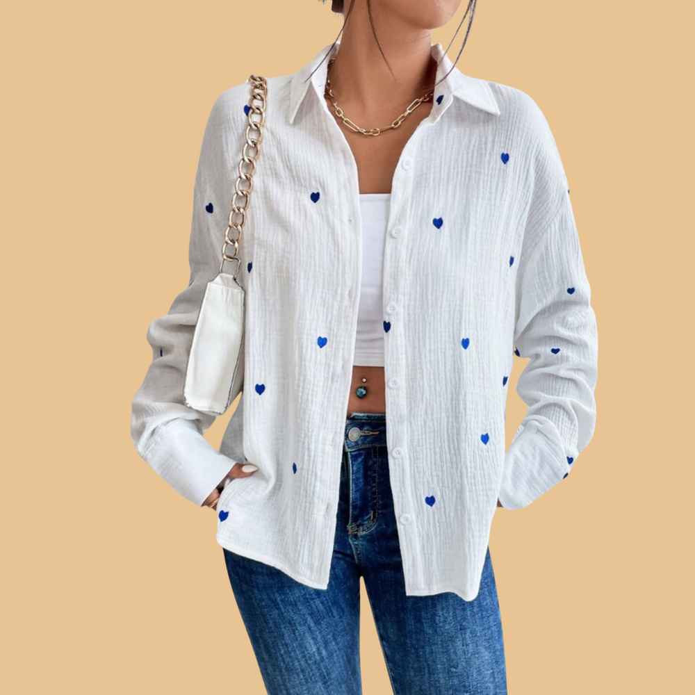 Camasa-dama-alba-cu-inimi-albastre-Tanya (3)