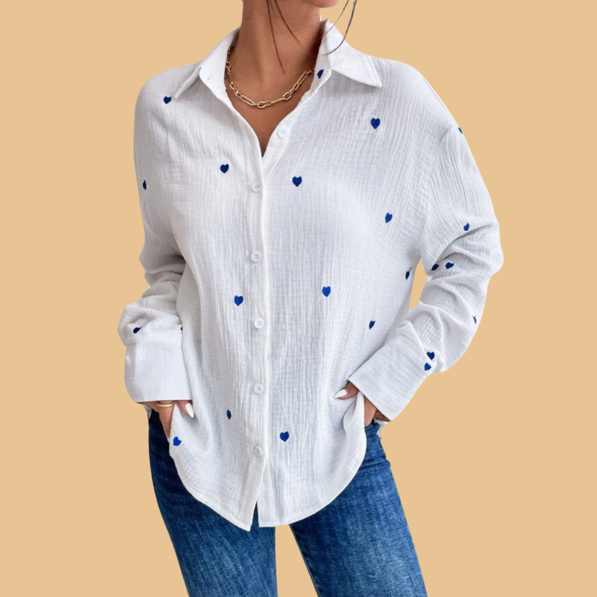 Camasa-dama-alba-cu-inimi-albastre-Tanya (4)