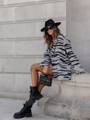 Sacou dama oversized alb negru Malvone - mauri.ro (3)