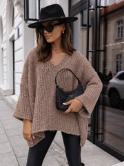 Bluza oversized latte Esteban - mauri.ro (1)