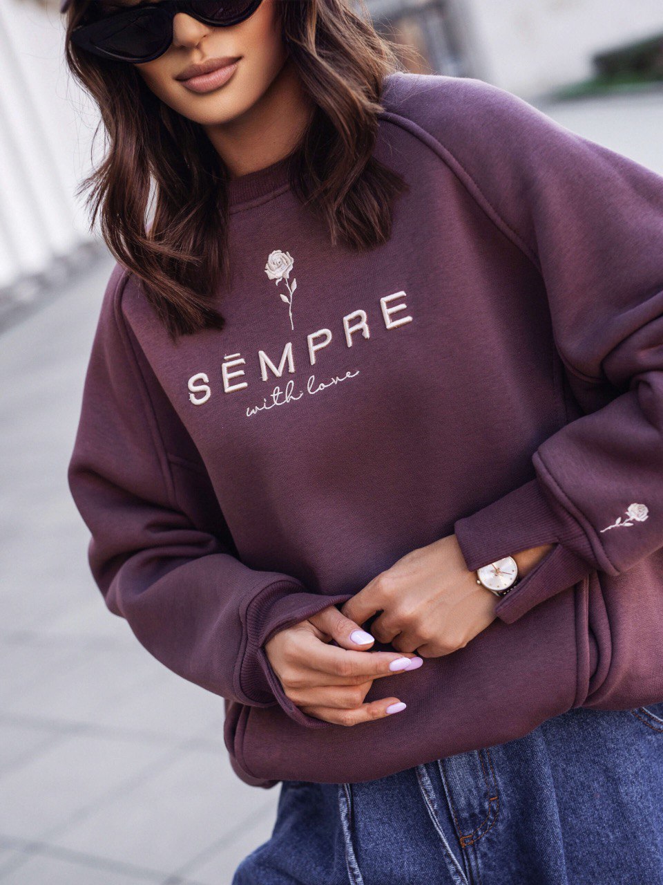 Bluza-oversized-ciocolata-rosie-Bessy