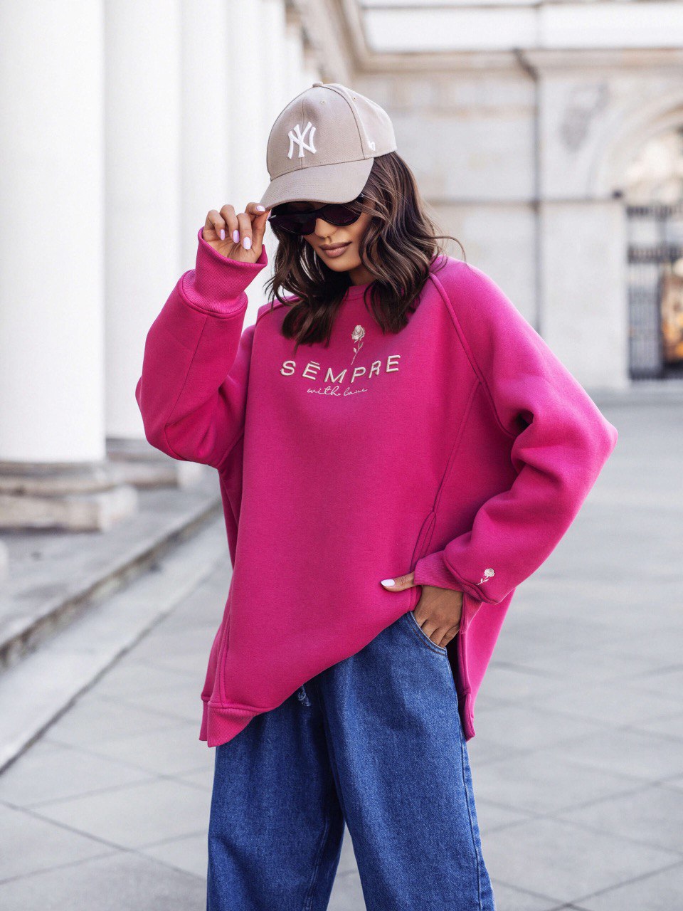 Bluza-oversized-FUCSIA-Bessy
