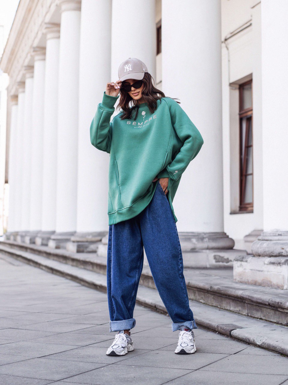 Bluza-oversized-verde-Bessy (2)