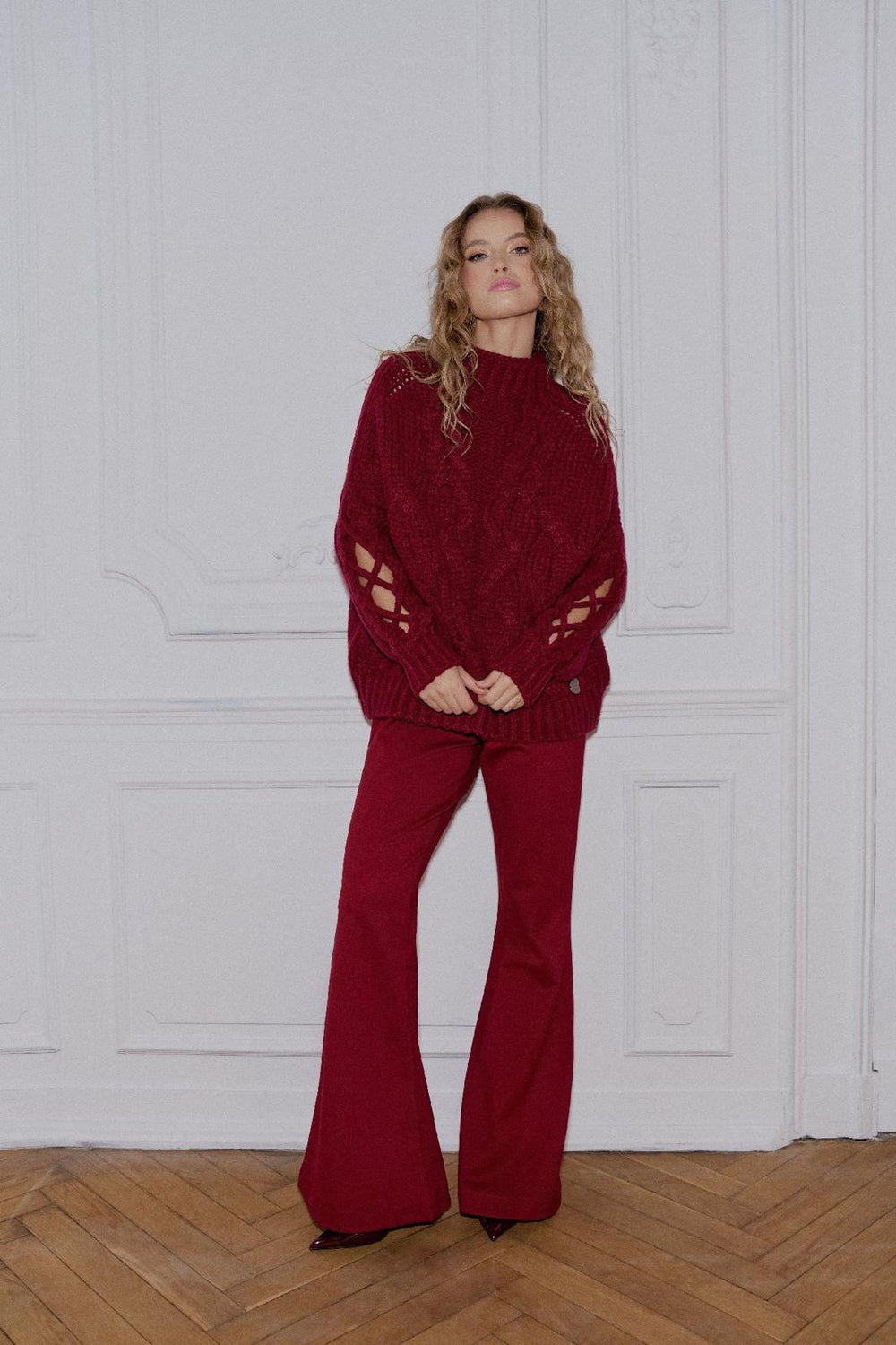 Bluza burgundi Laval - mauri.ro (2)