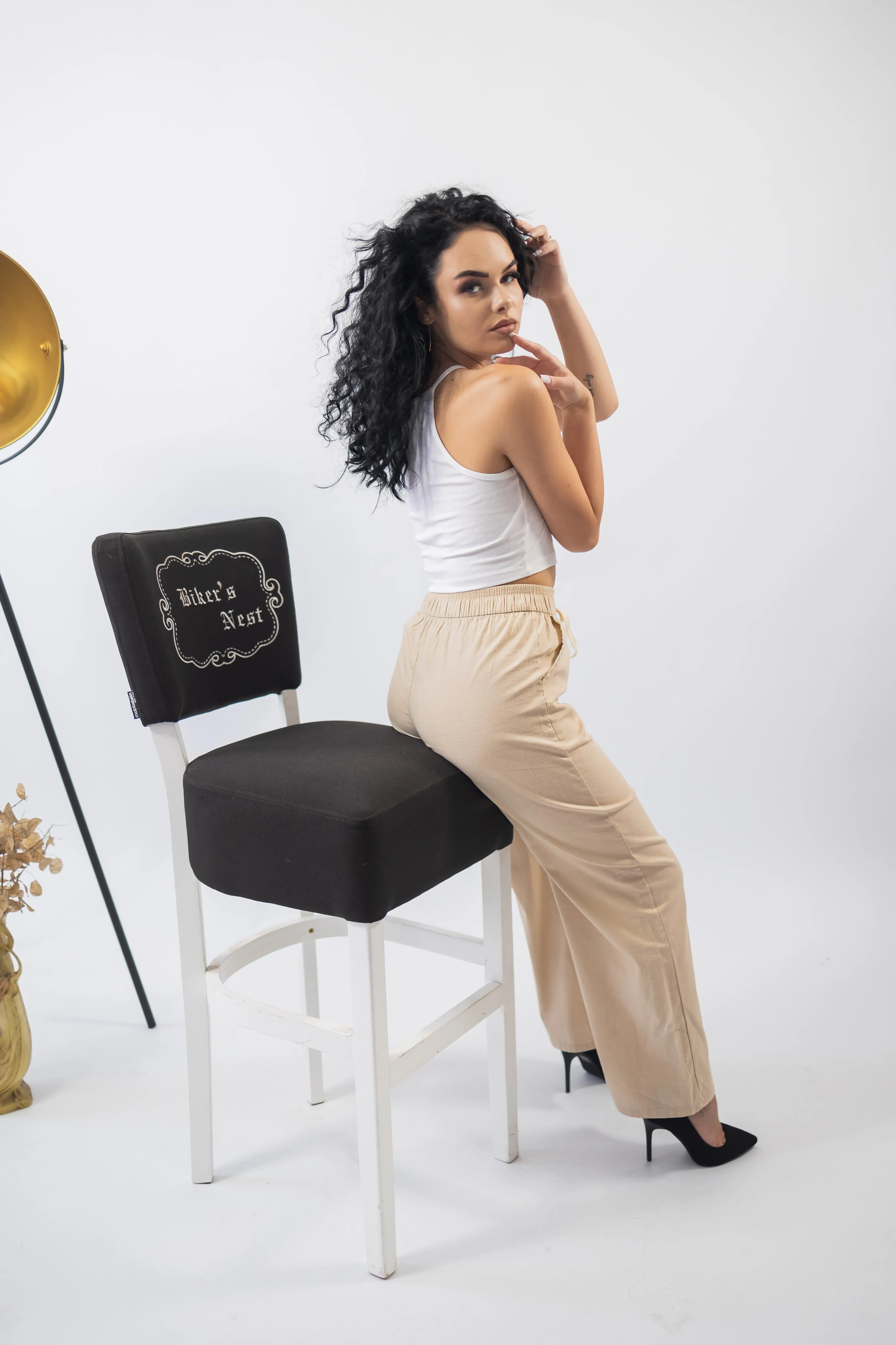 Pantaloni de In Wide Leg Cream