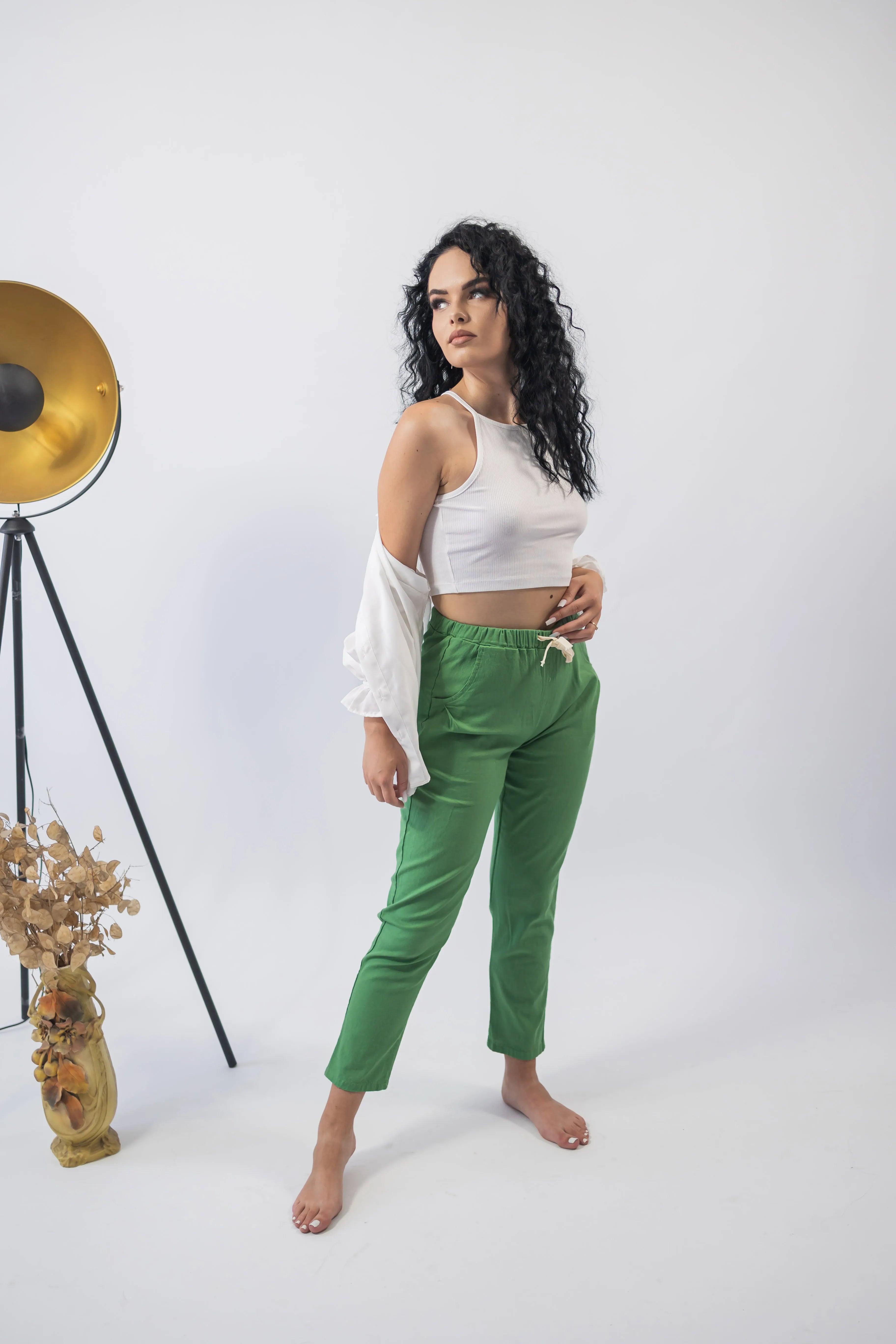 Pantaloni de In Conici Verzi
