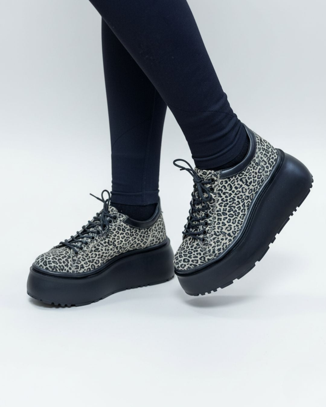 Sneakers din piele naturala print Easy