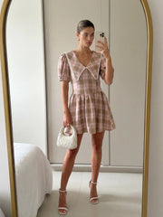 Rochie mini în carouri Ella