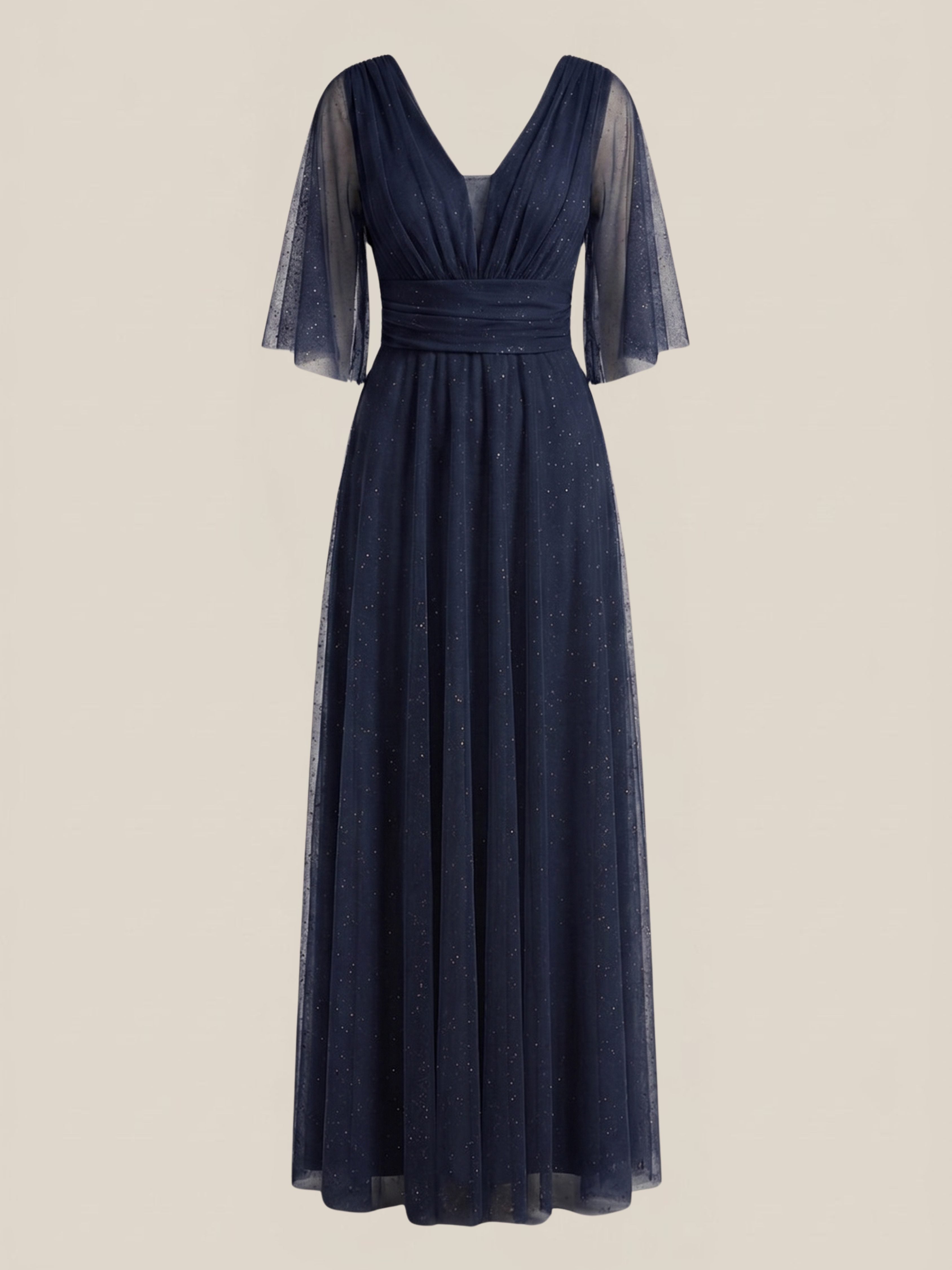 Rochie lunga Mathilde bleumarin