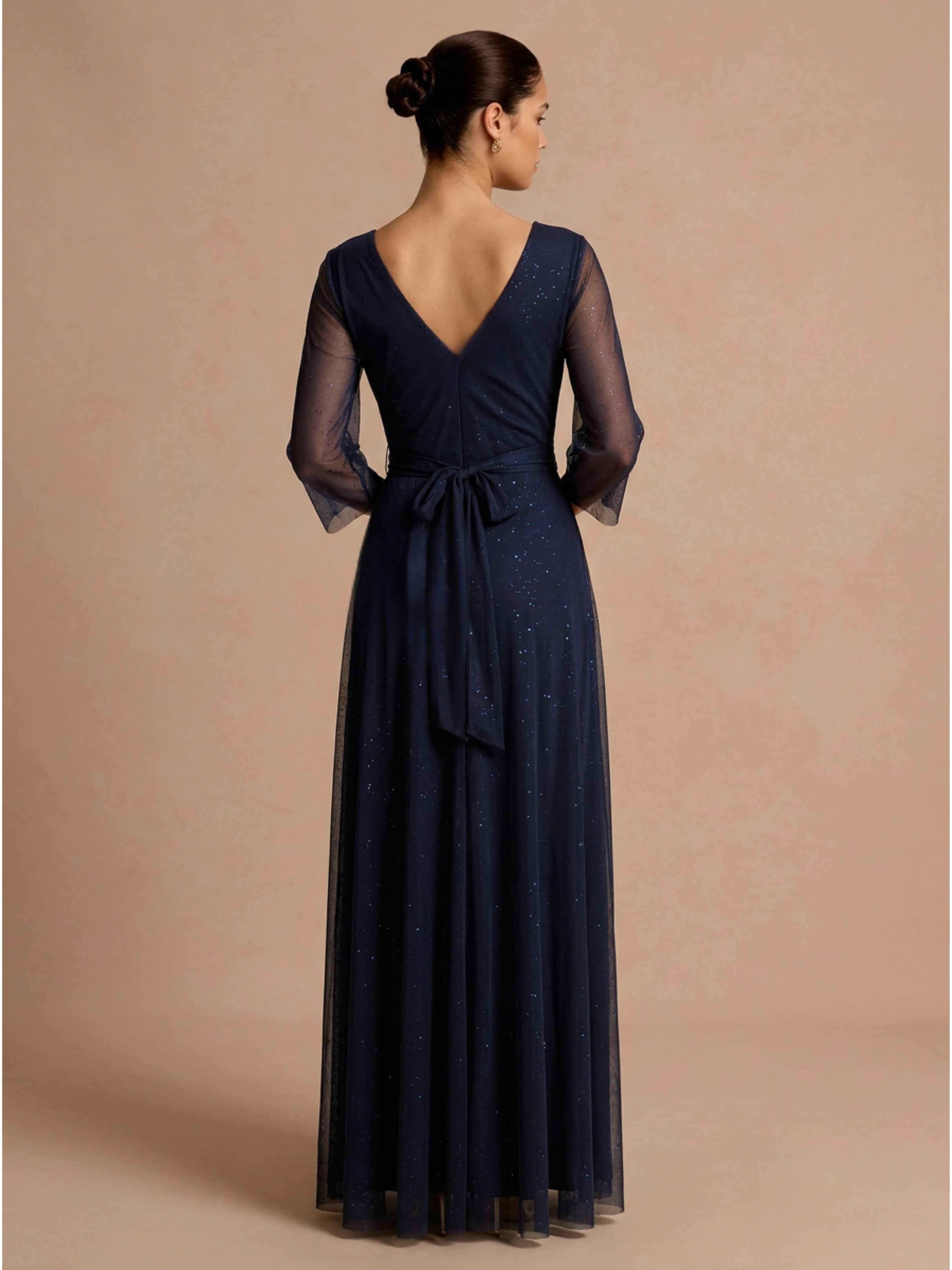 Rochie lunga Mathilde bleumarin