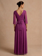 Rochie lunga Mathilde fuchsia