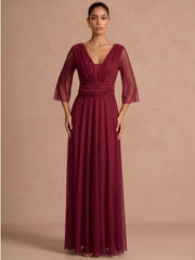 Rochie lunga Mathilde rosie
