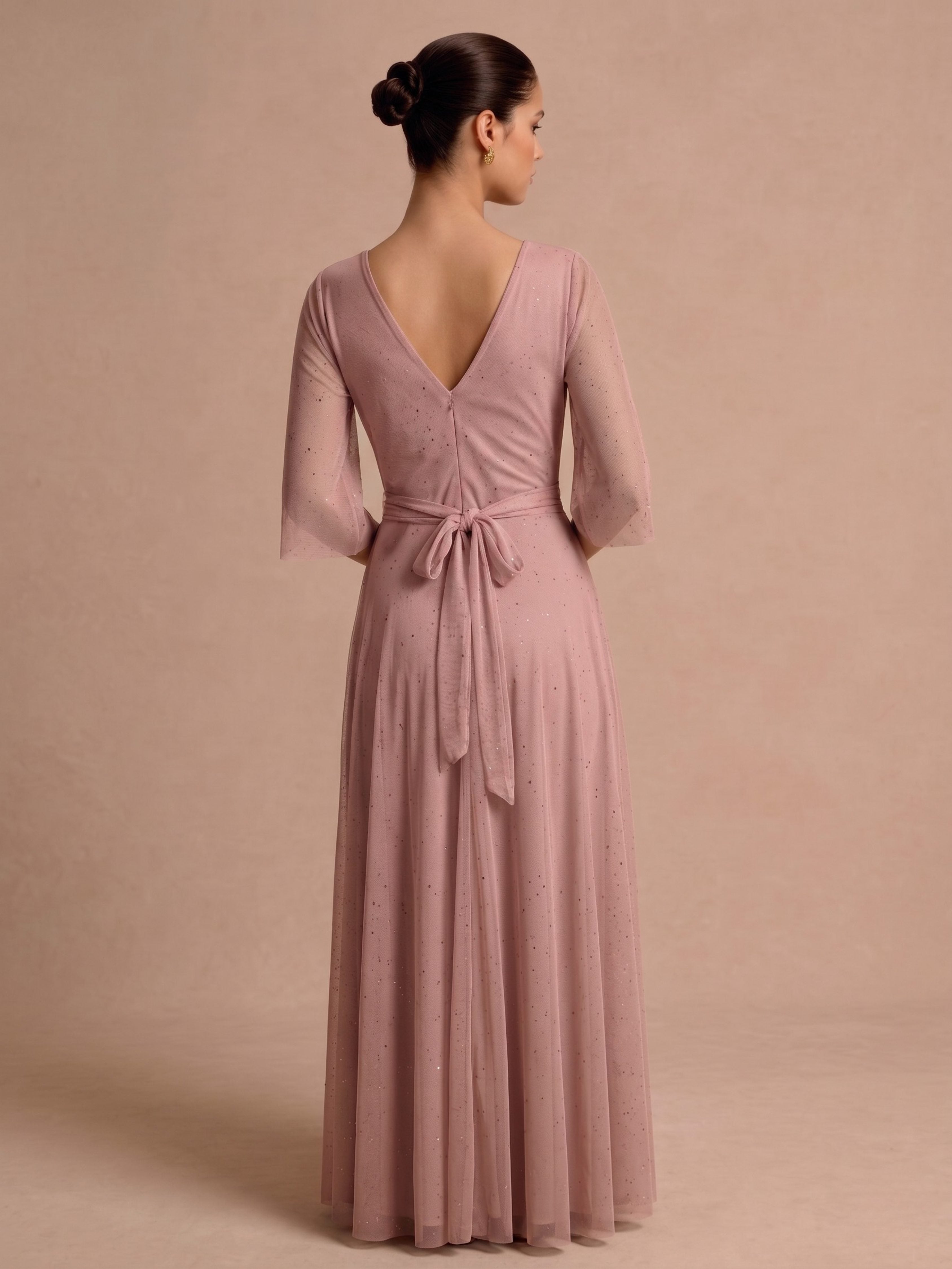 Rochie lunga Mathilde roz
