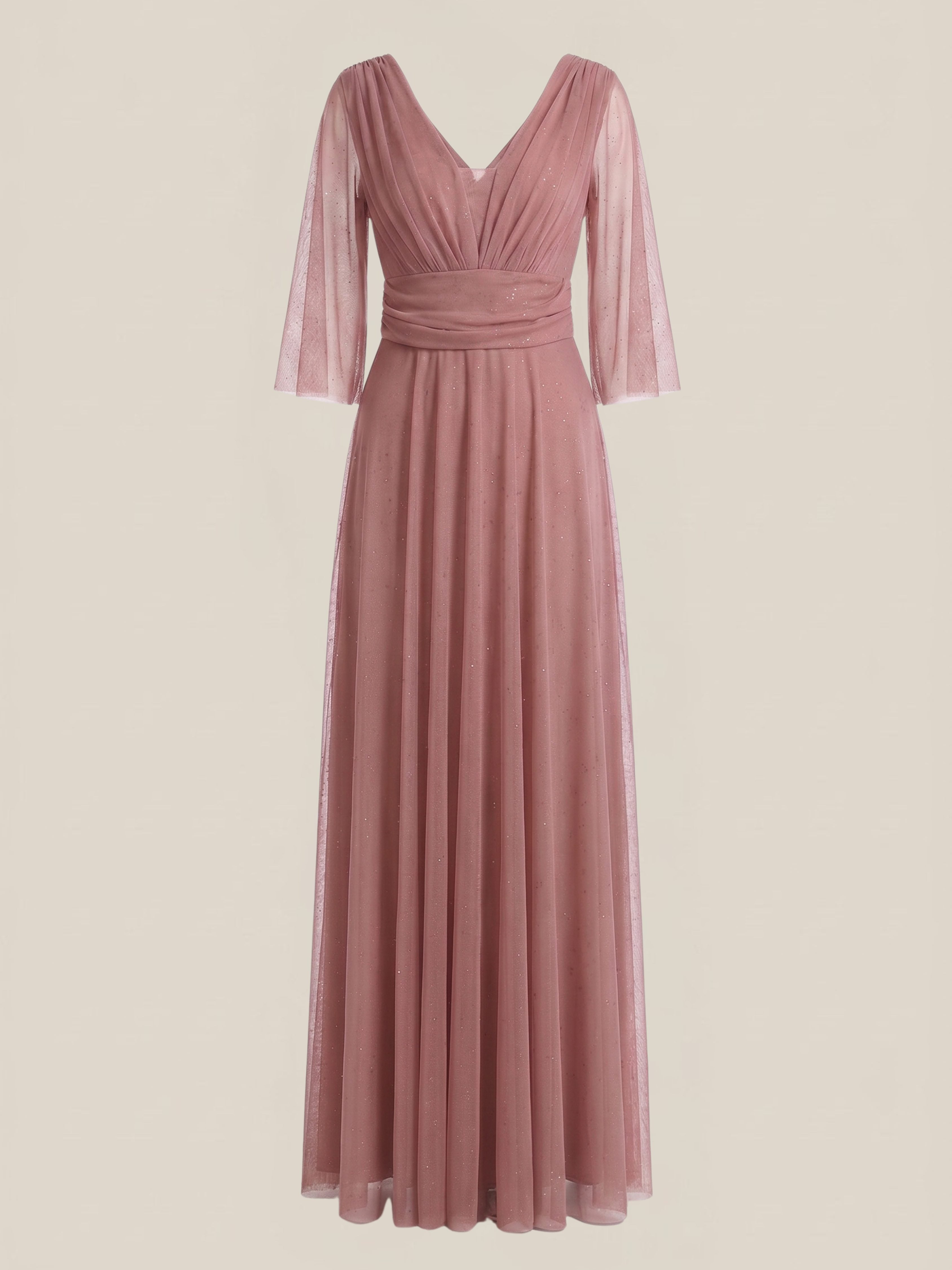 Rochie lunga Mathilde roz