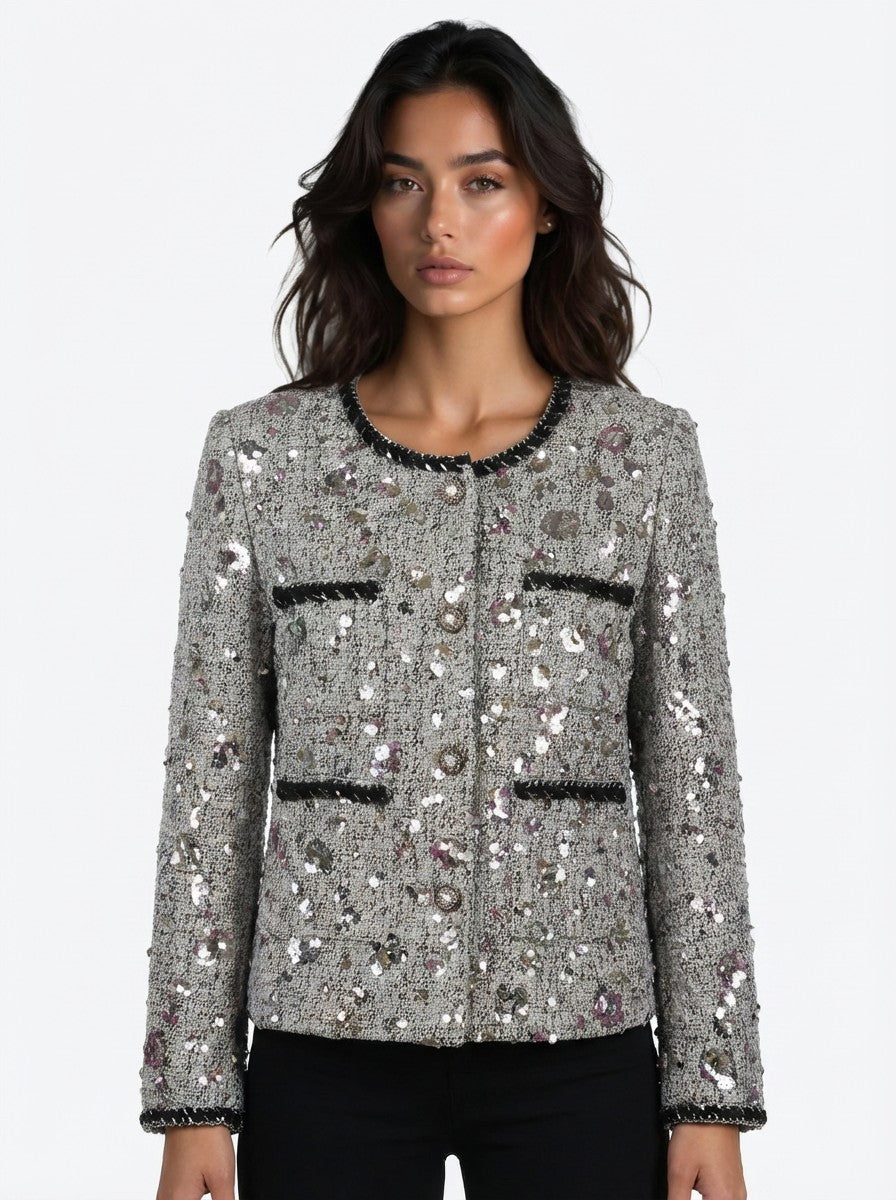 Sacou Luxe Glow Argintiu