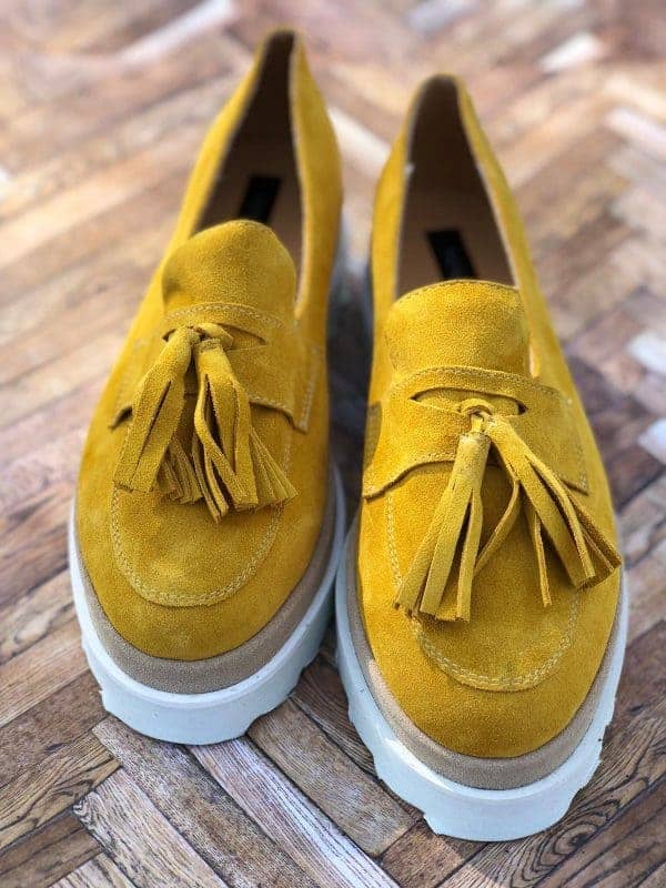 pantofi piele naturala yellow summer2