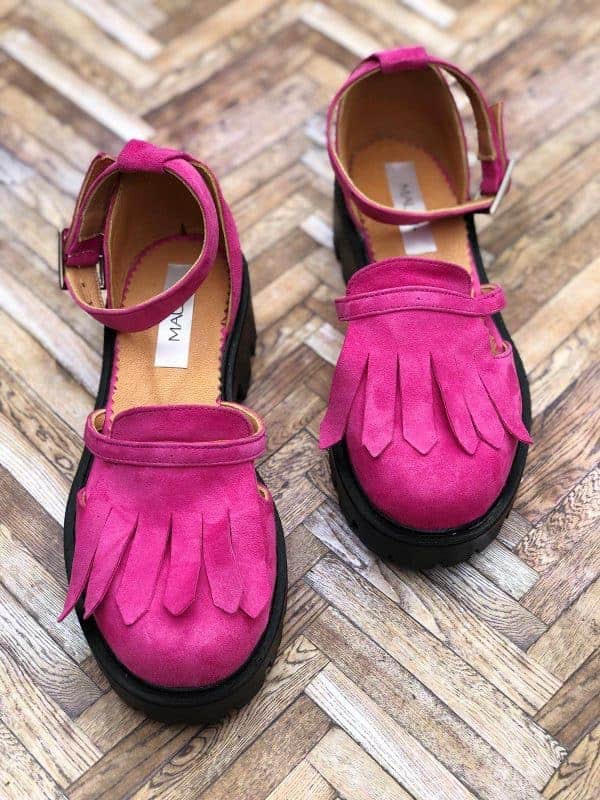 sandale piele naturala pink