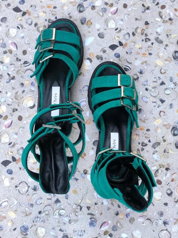 sandale piele naturala sparkle green2