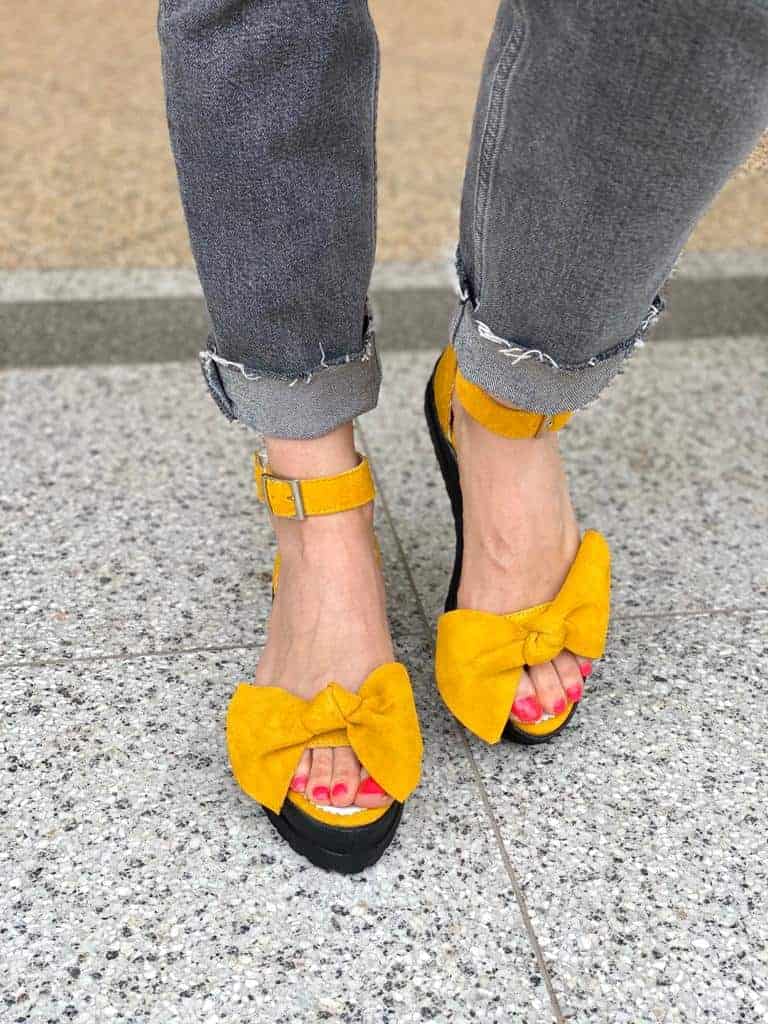 sandale din piele naturala marisa yellow