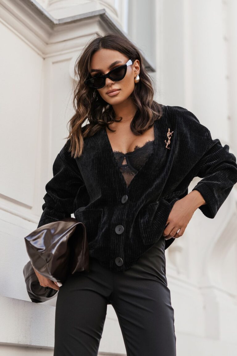 cardigan velvet noir